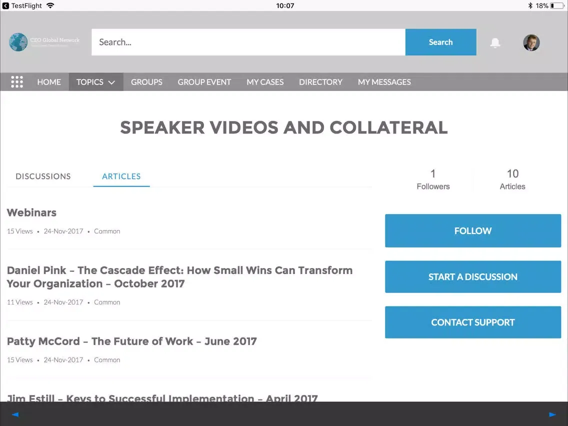 Capturas de tela do CEO Global Network Member App iPad 