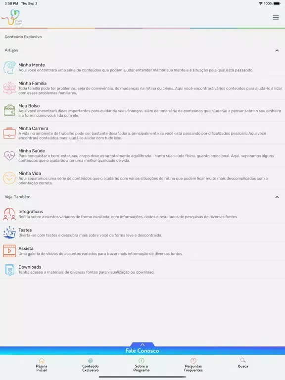 Viver Bem - EAP iPad  Ekran Görüntüleri