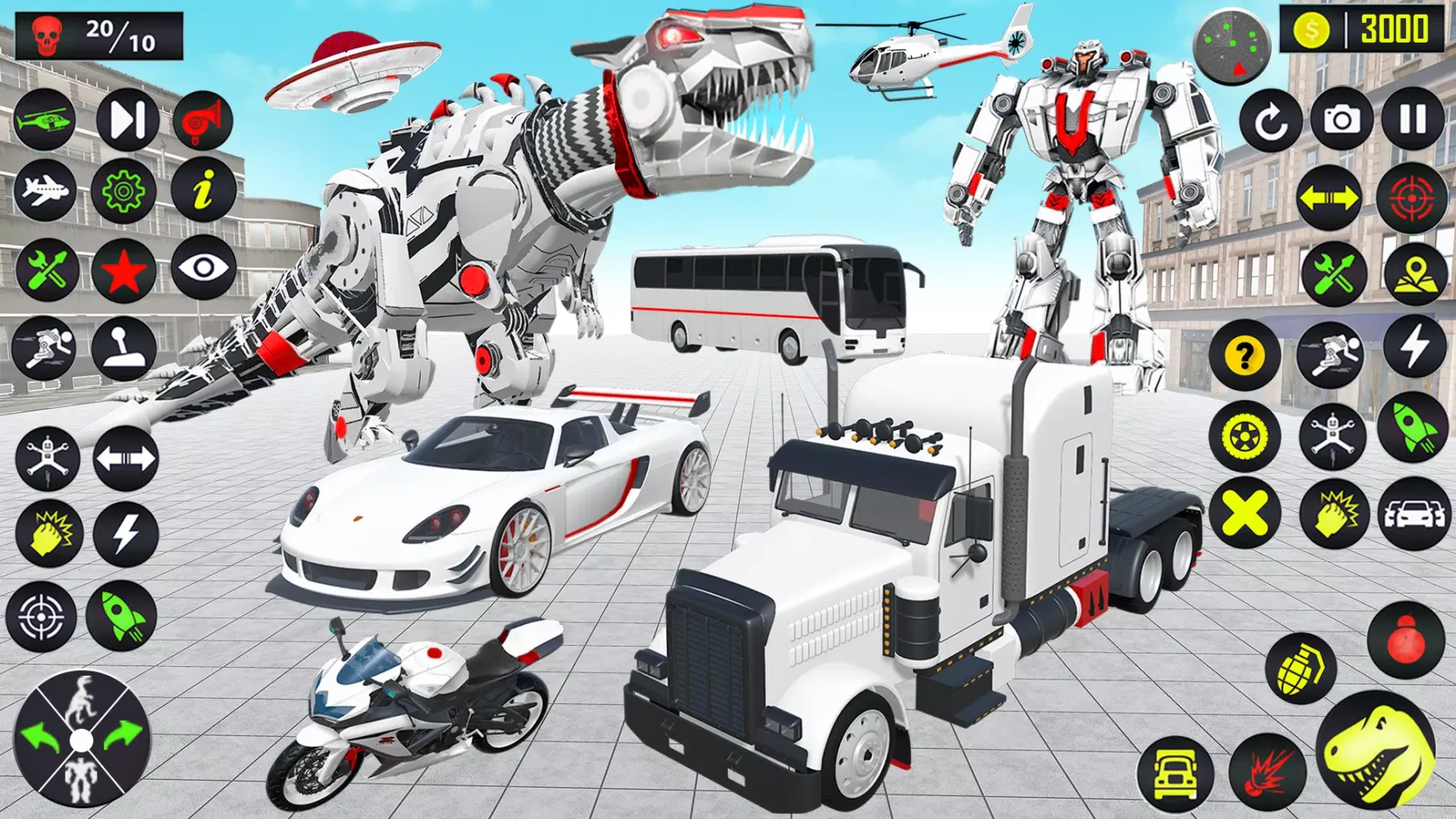 Dino Transform Robot Car Game Screenshots