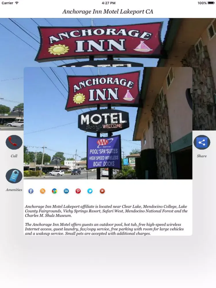 Anchorage Inn Motel Lakeport CA iPad  Screenshots