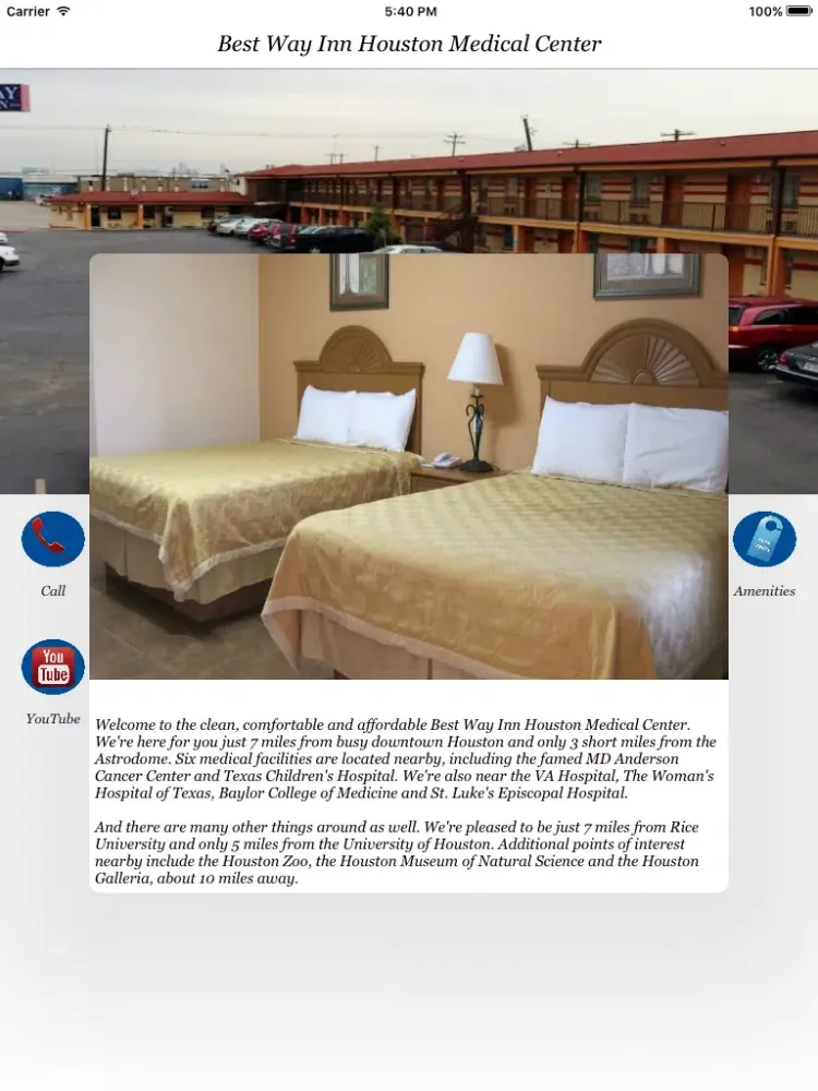 Best Way Inn Houston Medical Center iPad 应用截图