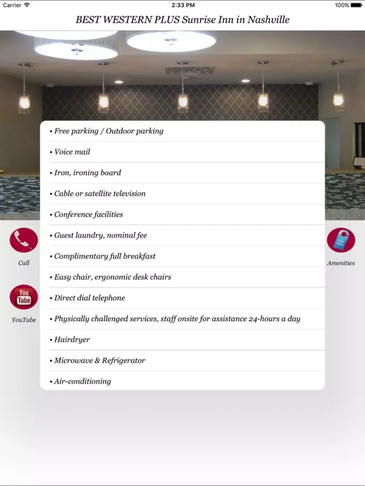 BWP Sunrise Inn Nashville iPad 应用截图