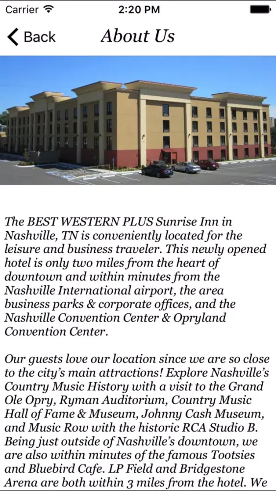 BWP Sunrise Inn Nashville应用截图