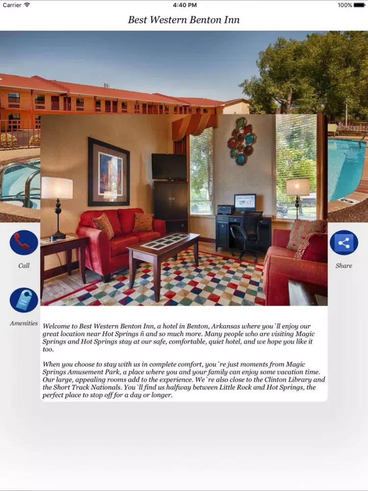 Best Western Benton Inn iPad 應用截圖