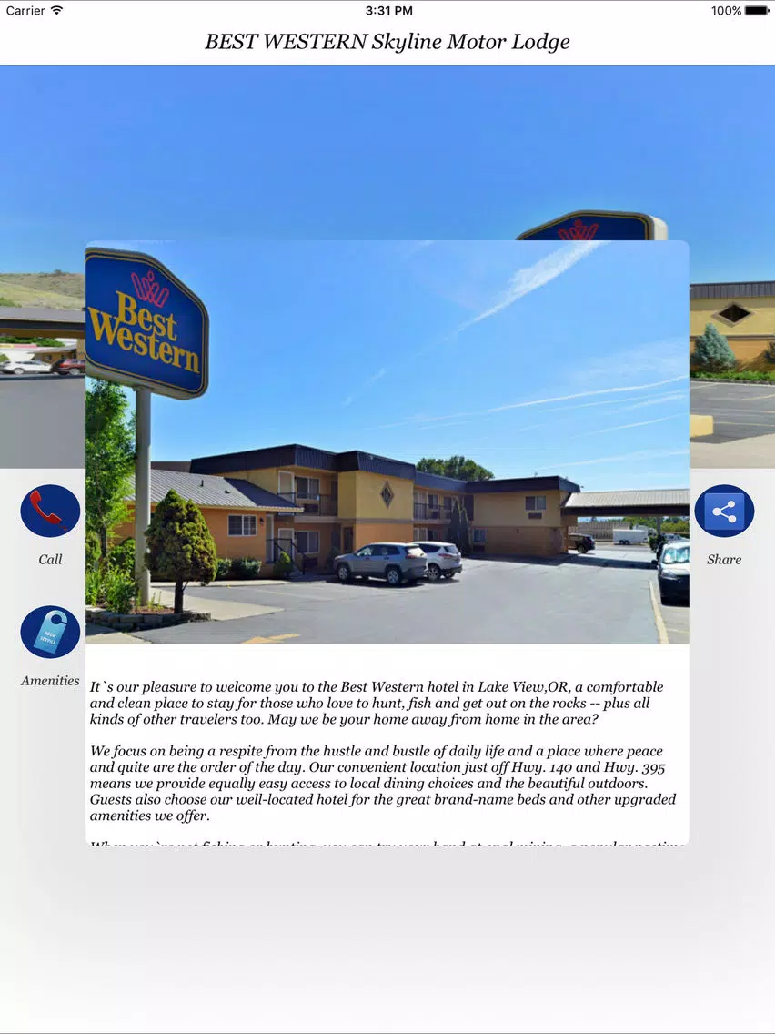 ภาพหน้าจอของ BEST WESTERN SKYLINE MOTOR LODGE iPad 