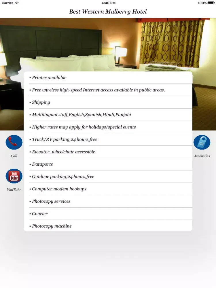 ภาพหน้าจอของ Best Western Mulberry Hotel iPad 