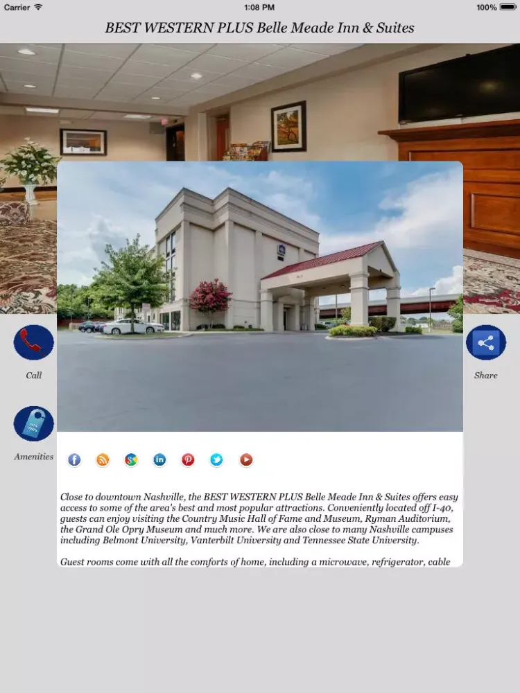 Ảnh chụp màn hình của BEST WESTERN PLUS Belle Meade Inn & Suites iPad 