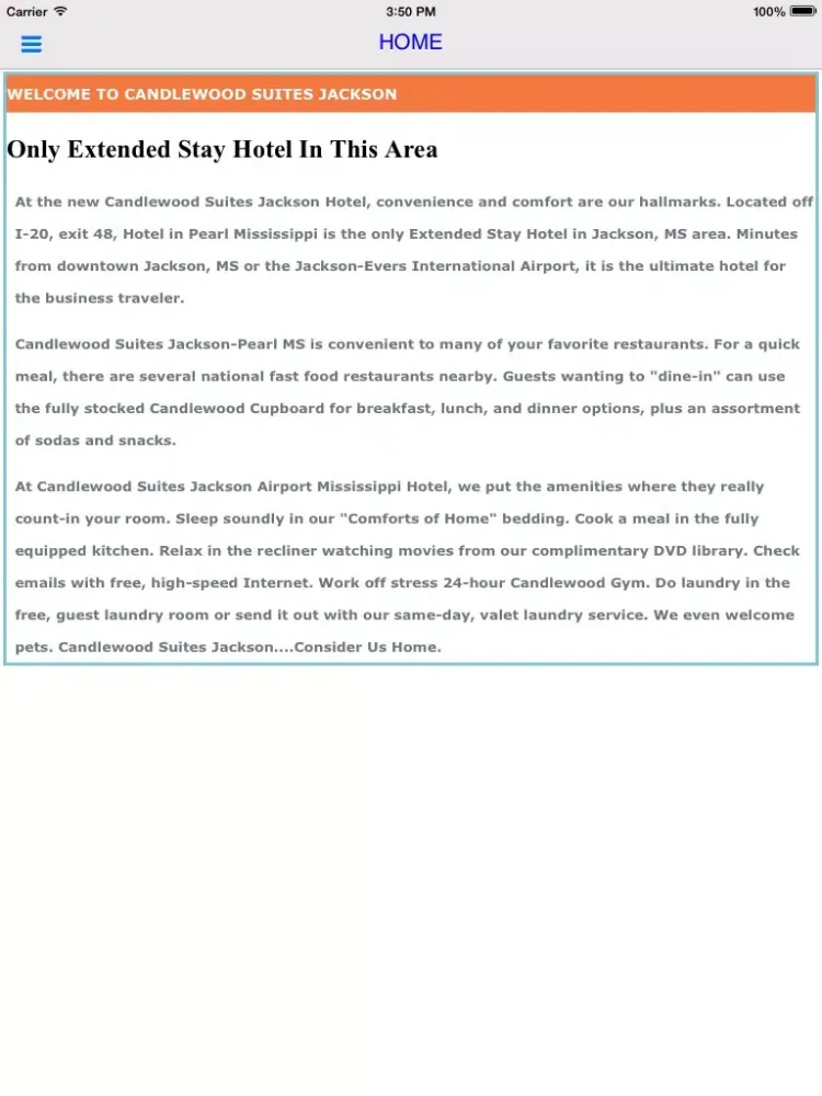 تصاویر Candlewood Suites Jackson iPad 