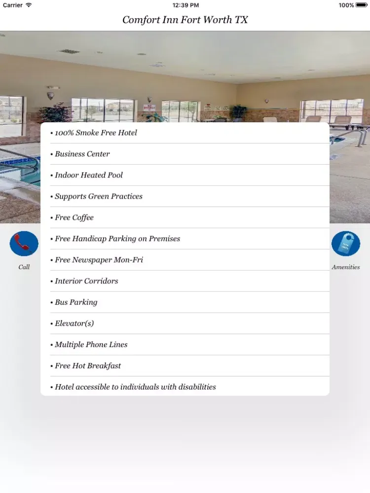 Tangkapan skrin Comfort Inn Fort Worth TX iPad 