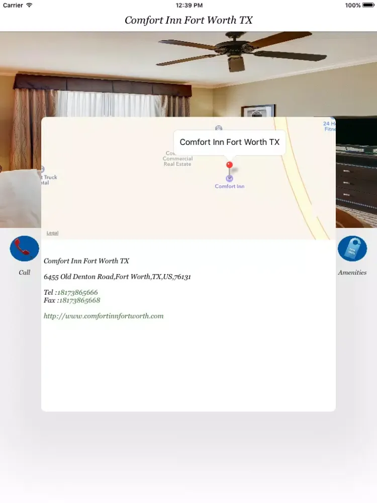 Tangkapan skrin Comfort Inn Fort Worth TX iPad 