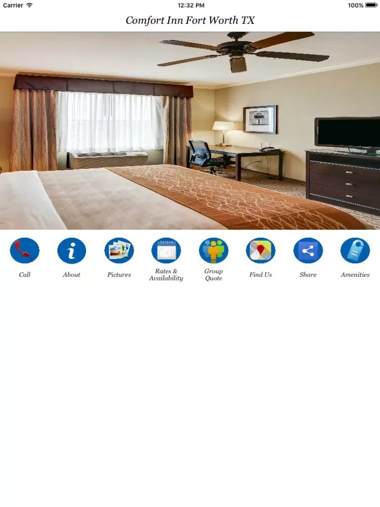 Tangkapan skrin Comfort Inn Fort Worth TX iPad 