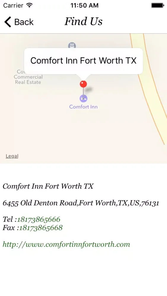 Tangkapan skrin Comfort Inn Fort Worth TX