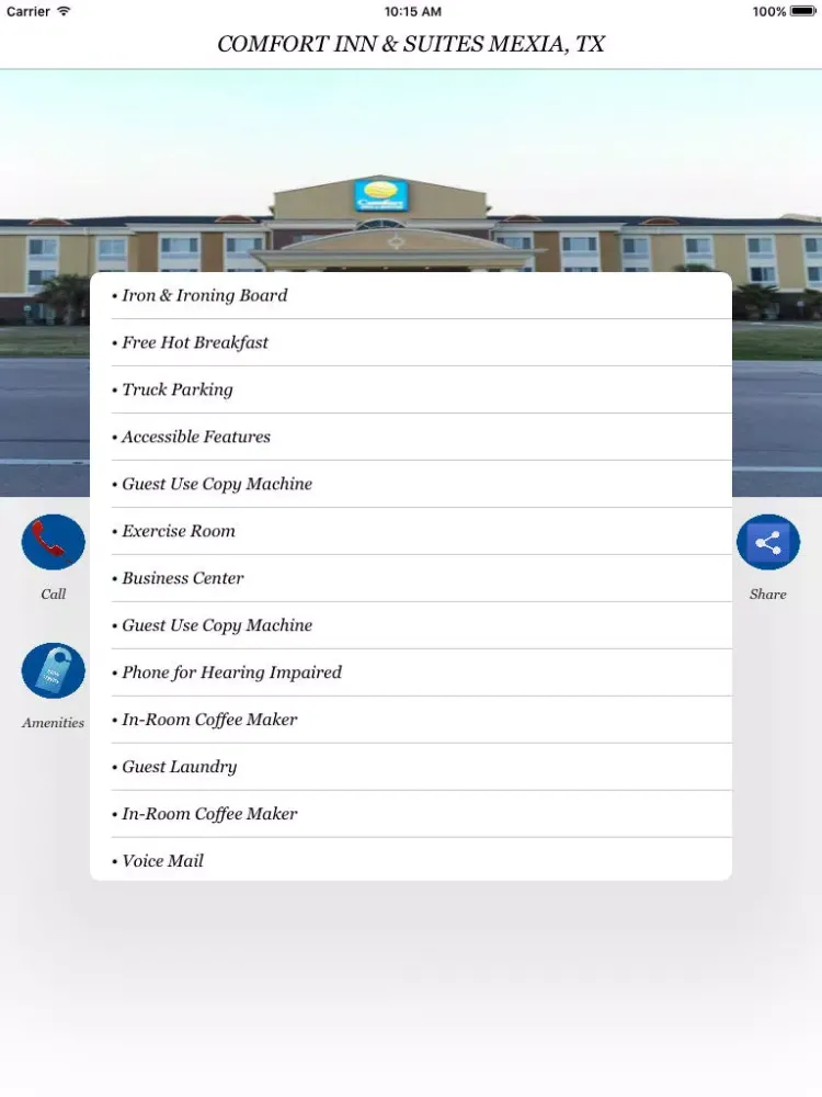 Zrzuty ekranu COMFORT INN & SUITES MEXIA, TX iPad 