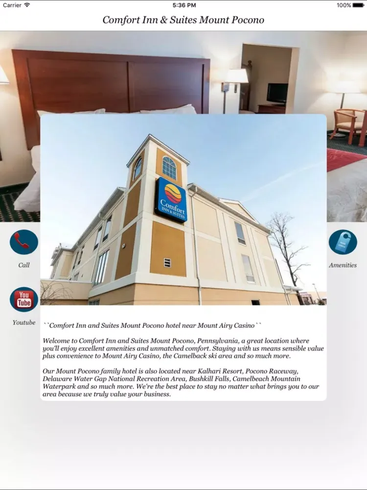 Ảnh chụp màn hình của Comfort Inn & Suites Mount Pocono iPad 