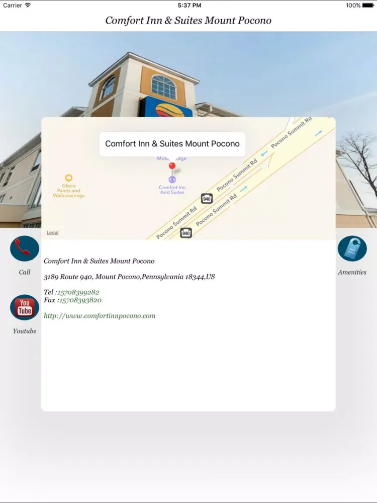 Ảnh chụp màn hình của Comfort Inn & Suites Mount Pocono iPad 