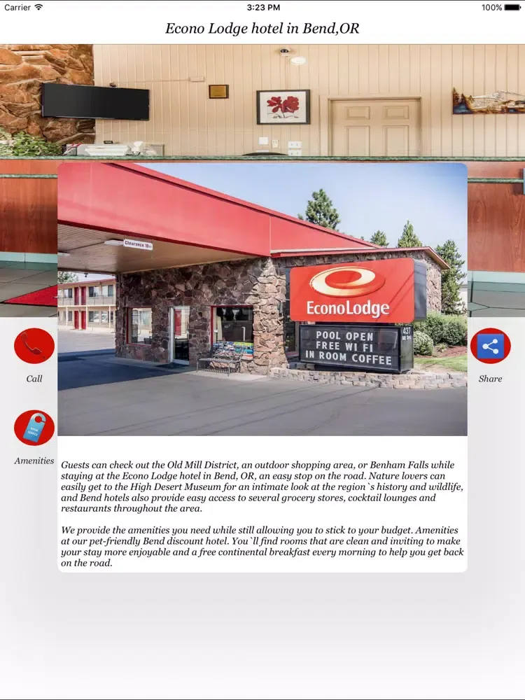 Econo Lodge hotel in Bend,OR iPad  スクリーンショット
