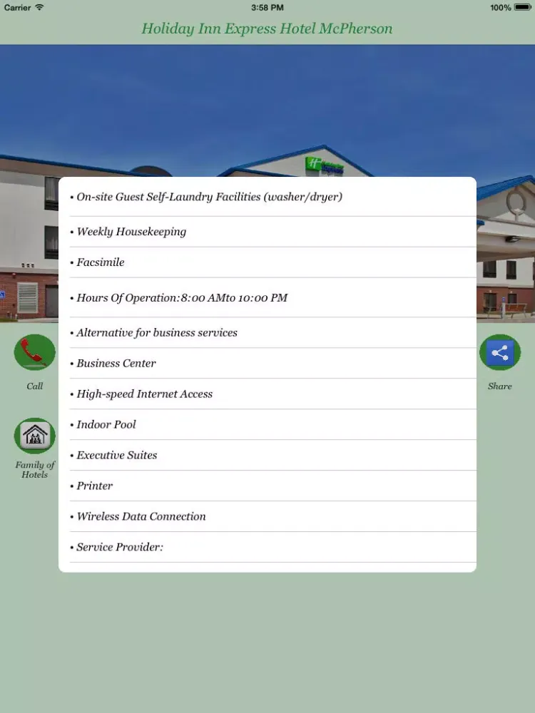 Holiday Inn Express Hotel McPherson iPad  스크린샷