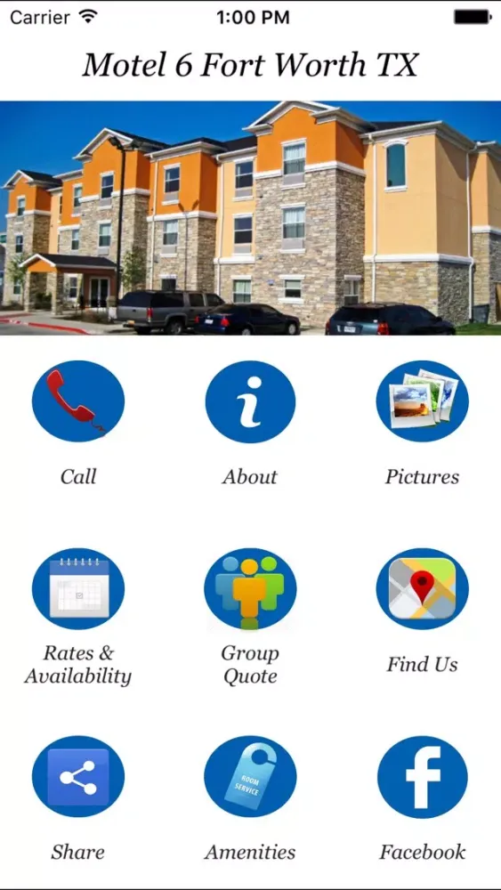 Tangkapan skrin Motel 6 Fort Worth TX