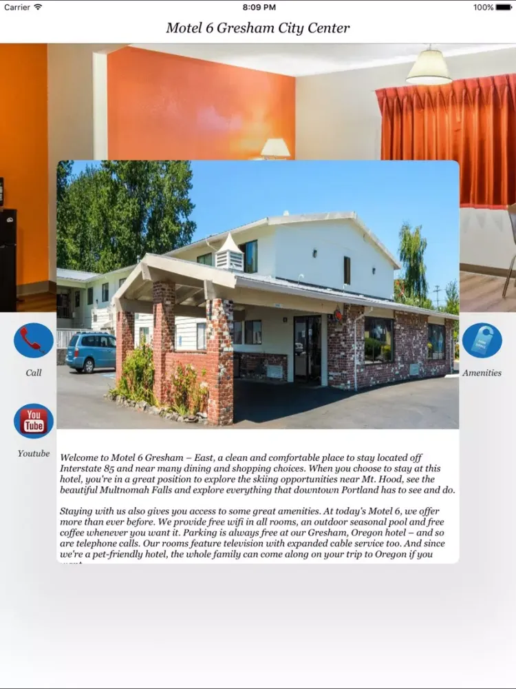 Скриншоты Motel 6 Gresham City Center iPad 