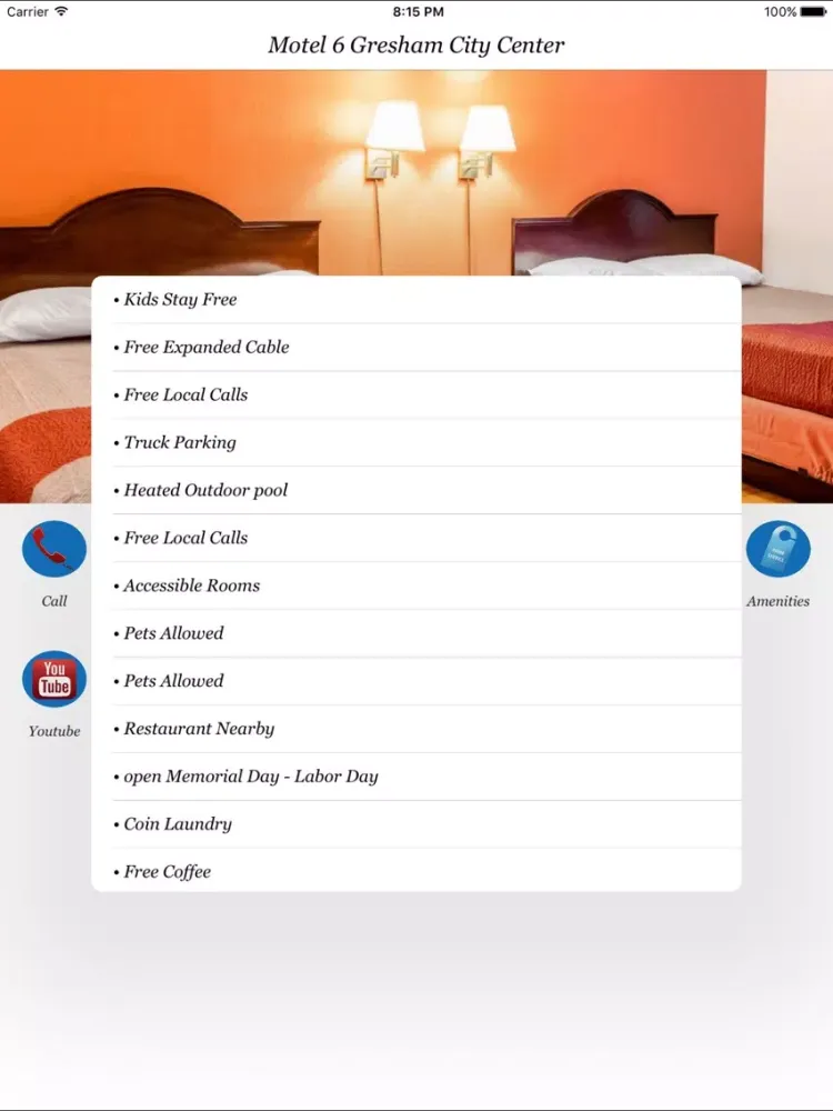 Скриншоты Motel 6 Gresham City Center iPad 
