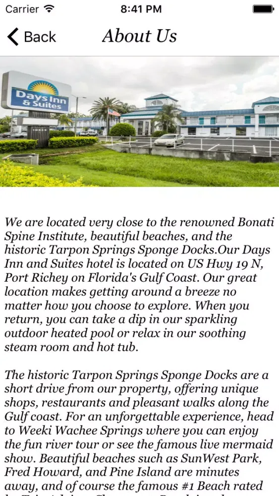 Captures d'écran de Days Inn and Suites Port Richey