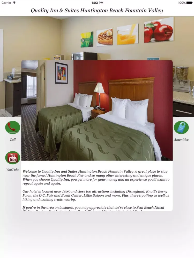 Quality Inn & Suites Huntington Beach iPad  স্ক্রিনশট