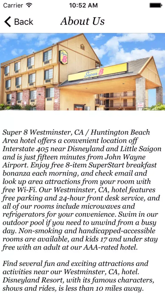 Zrzuty ekranu Super 8 Westminster CA/ Huntington Beach Area