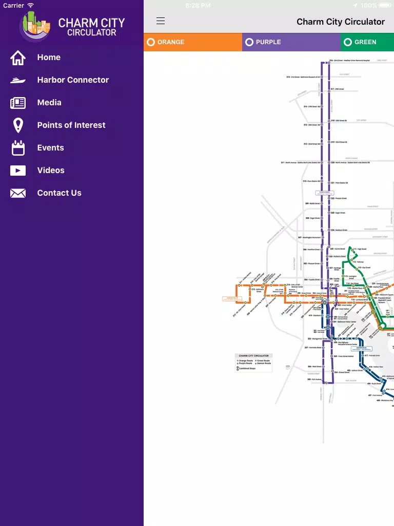 ภาพหน้าจอของ Charm City Circulator iPad 