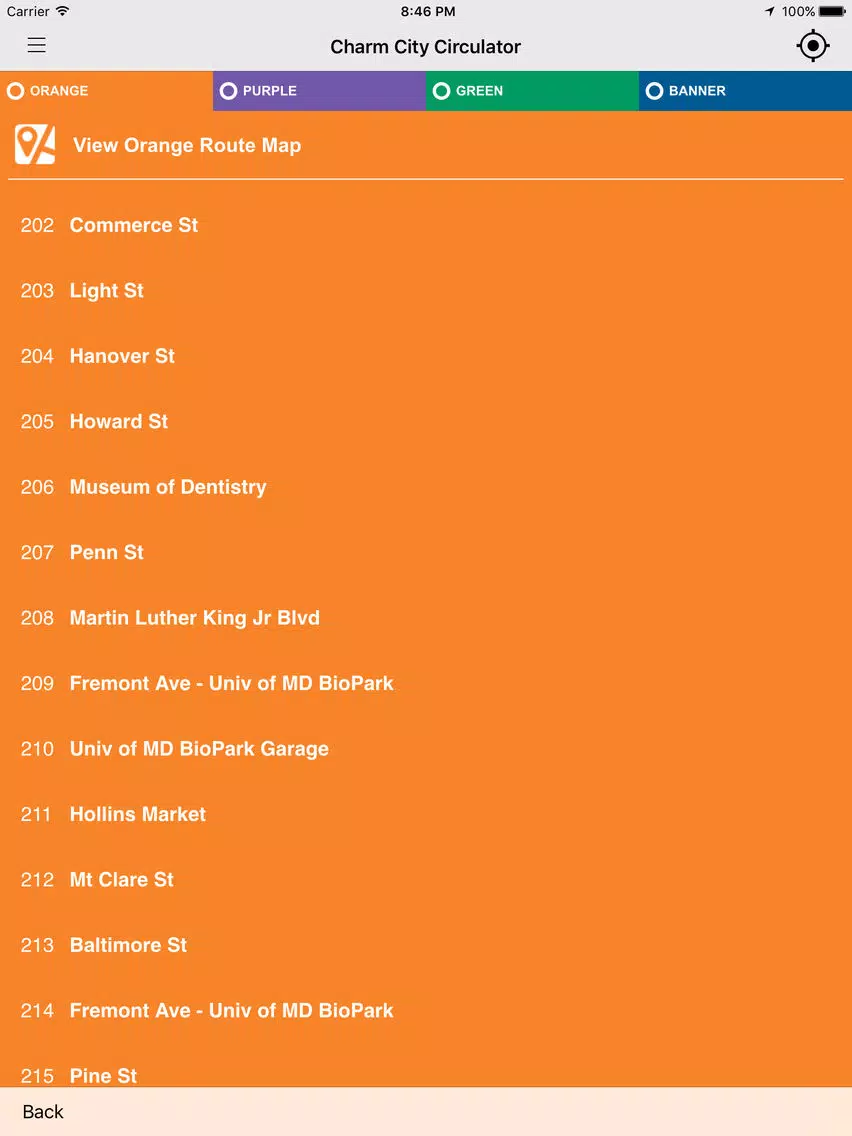ภาพหน้าจอของ Charm City Circulator iPad 