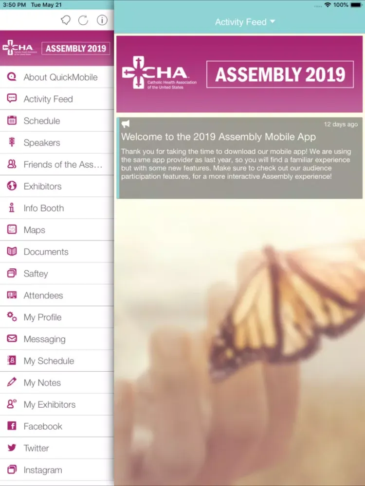 Ảnh chụp màn hình của 2019 Catholic Health Assembly iPad 