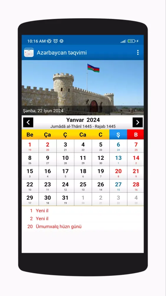 Capturas de pantalla de Azərbaycan Təqvimi 2024