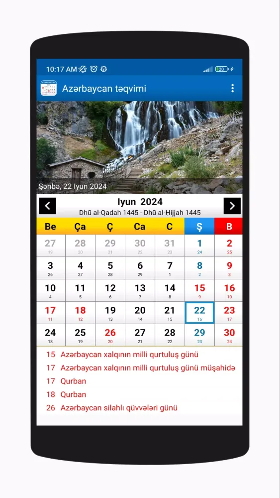 Capturas de pantalla de Azərbaycan Təqvimi 2024