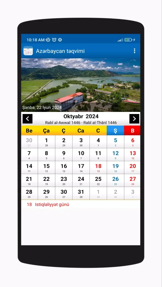 Capturas de pantalla de Azərbaycan Təqvimi 2024