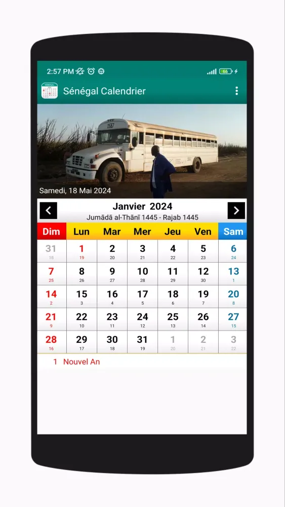 Tangkapan layar Sénégal Calendrier 2025