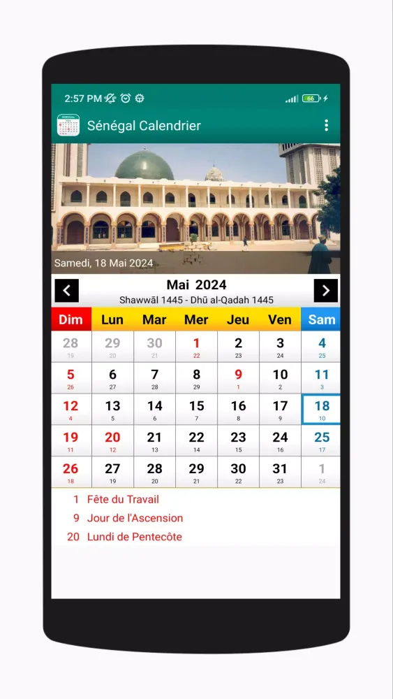 Tangkapan layar Sénégal Calendrier 2025
