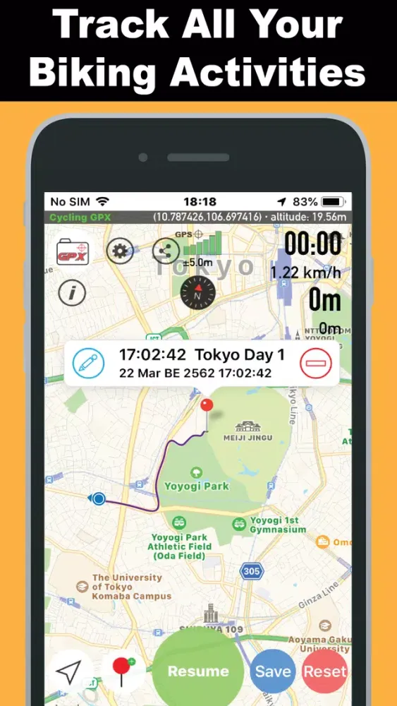 Zrzuty ekranu Cycling GPX Tracker