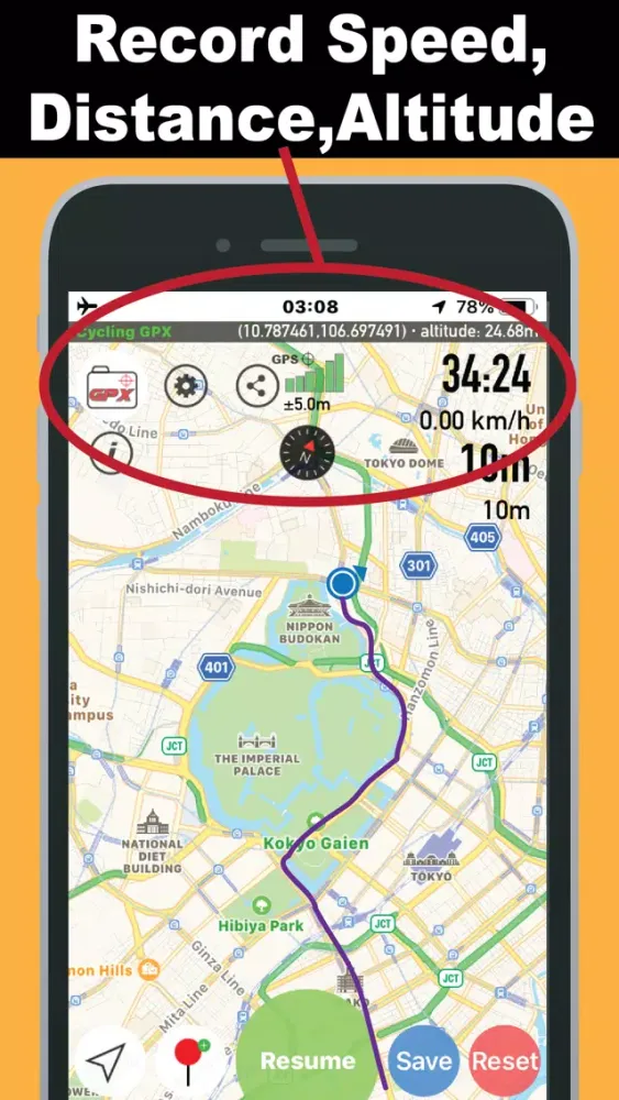 Zrzuty ekranu Cycling GPX Tracker