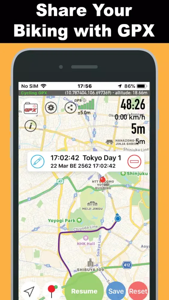 Zrzuty ekranu Cycling GPX Tracker