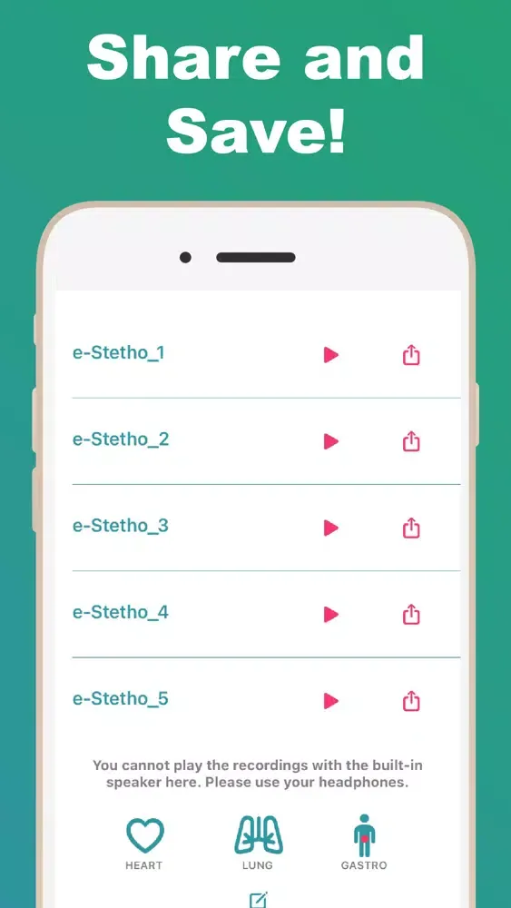 Captures d'écran de E-Stethoscope + Auscultation
