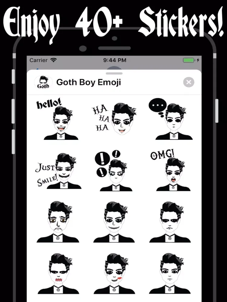 Goth Boy Emoji iPad  স্ক্রিনশট