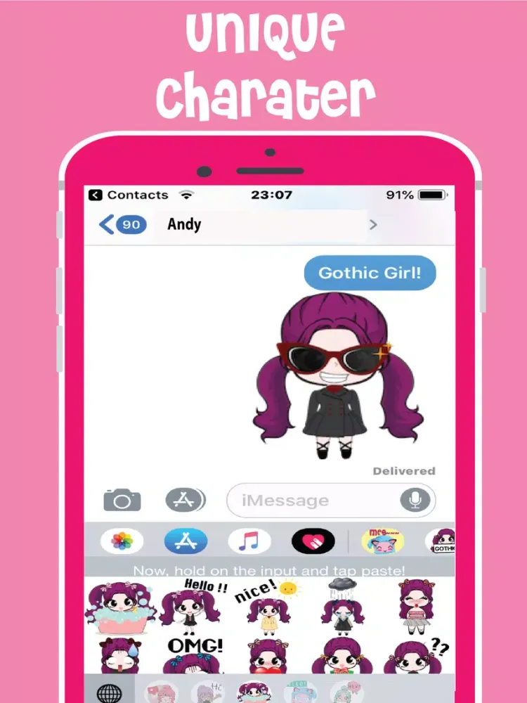 Tangkapan layar Pastel Girls Emoji Keyboard iPad 