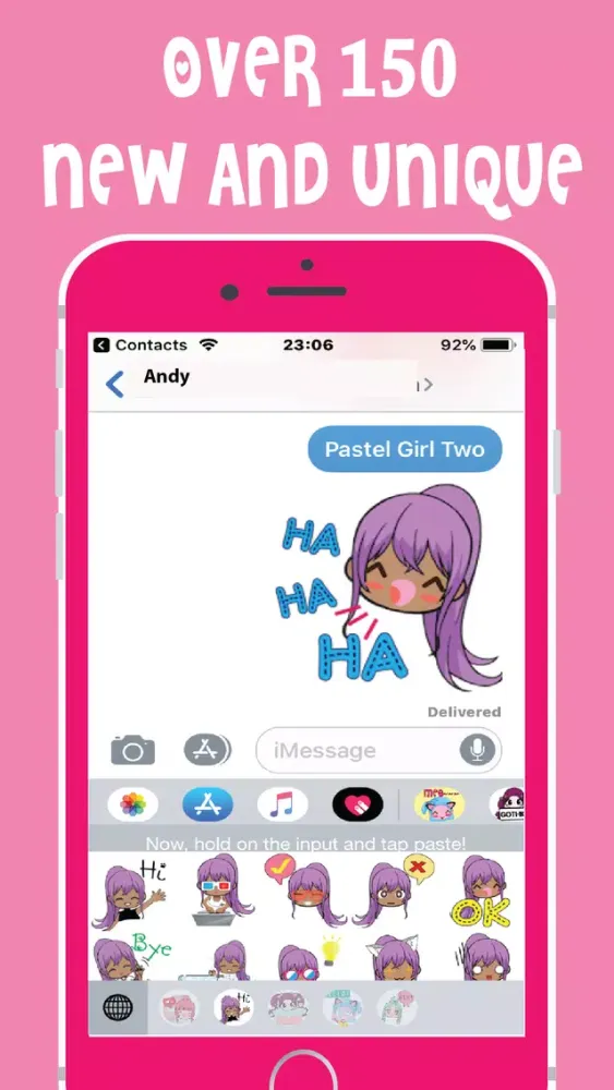 Tangkapan layar Pastel Girls Emoji Keyboard
