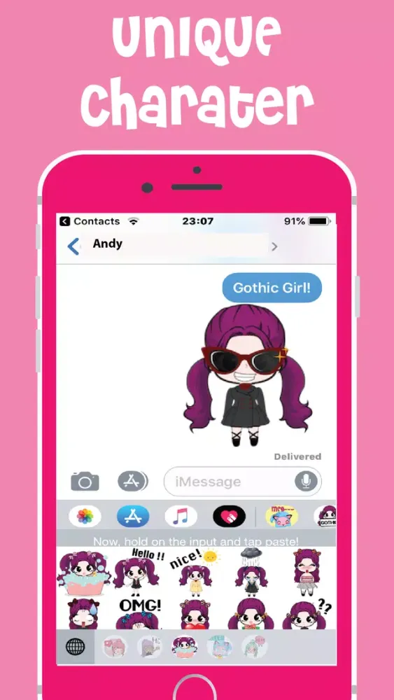 Tangkapan layar Pastel Girls Emoji Keyboard