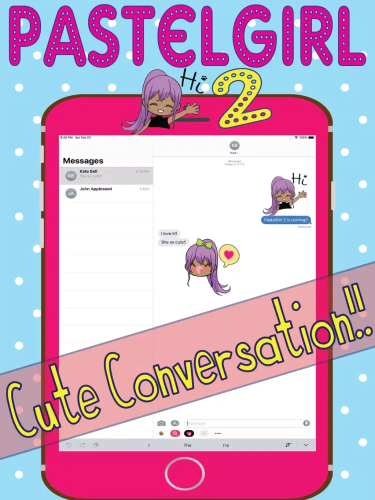 Pastel Girl #2 Stickers iPad  Screenshots