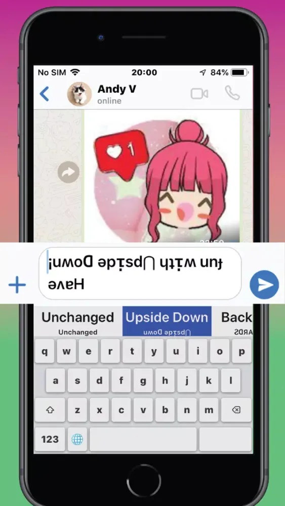 Tangkapan layar UpsideDown Keyboard