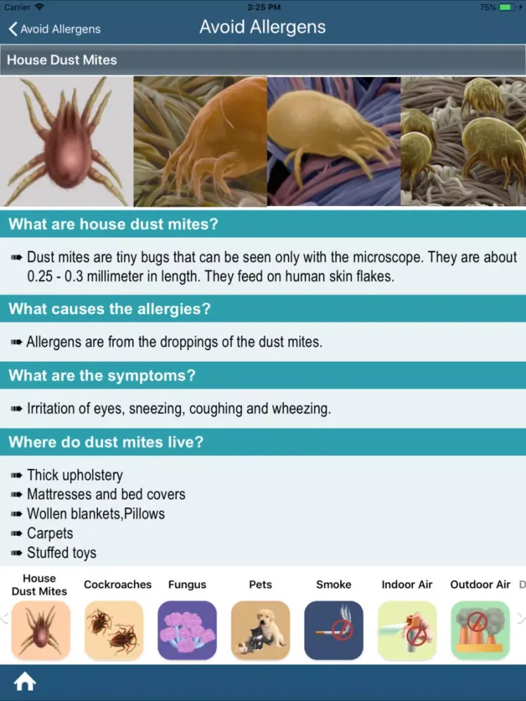 Capturas de tela do 7 keys for infant Asthma Lite iPad 