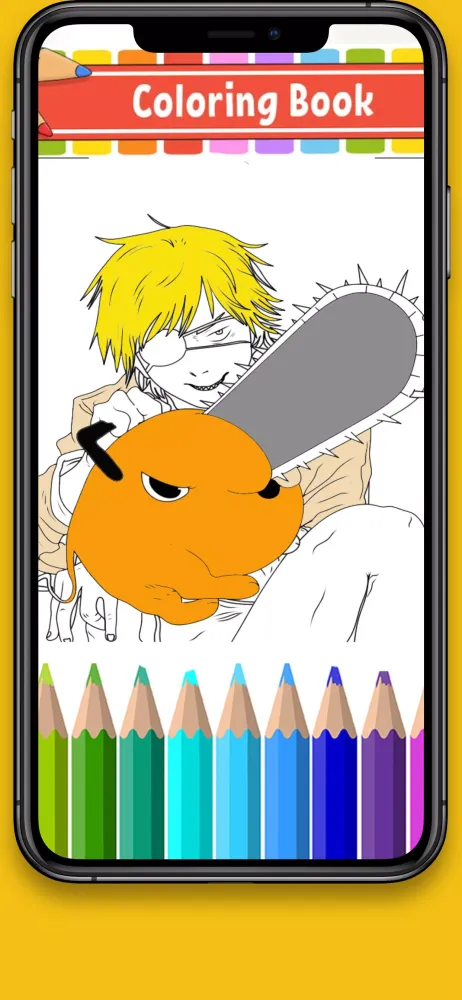 ภาพหน้าจอของ Chainsaw Man Coloring Pages 2
