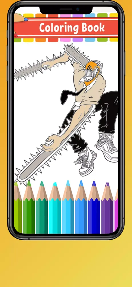ภาพหน้าจอของ Chainsaw Man Coloring Pages 2