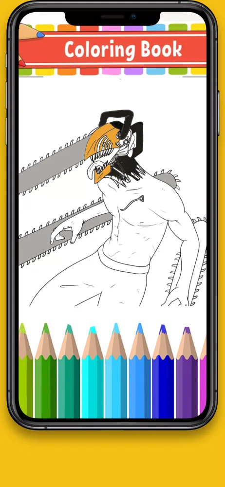 ภาพหน้าจอของ Chainsaw Man Coloring Pages 2