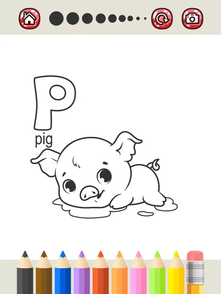 Captures d'écran de Learn ABC Animals Alphabet and Coloring Page Kids iPad 